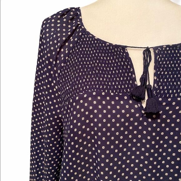Liz Claiborne Blue Polka Dot Shirt Size Large - Picture 2 of 10